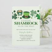 Invitation Petit Shamrock St Patrick's Day Baby shower Invi (Debout devant)