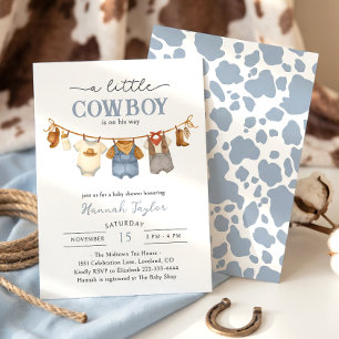 Invitation Petit Shower de Bébé Cowboy de l'Ouest