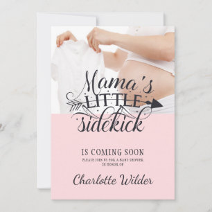 Invitation Petit Sidekick Baby Bump Rose Girl