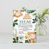 Invitation Petit Singe Garçons de verdure Anniversaire (Debout devant)