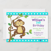 Invitation Petit singe mignon (Devant)