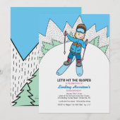 Invitation Petit Skieur (Devant / Derrière)