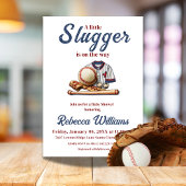 Invitation Petit Slugger Blue Boy Sport Baby shower de baseba