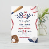 Invitation Petit Slugger De Baseball Sur Le Chemin Baby showe (Debout devant)