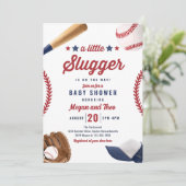 Invitation Petit Slugger De Baseball Sur Le Chemin Baby showe (Debout devant)