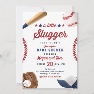 Invitation Petit Slugger De Baseball Sur Le Chemin Baby showe