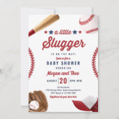 Invitation Petit Slugger De Baseball Sur Le Chemin Baby showe (Devant)