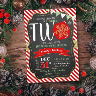 Invitation Petit Snowflake Turning 2 ! Noël 2 Anniversaire