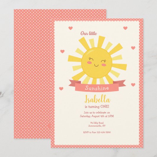 Invitation Petit Soleil (Devant / Derrière)