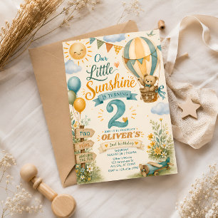 Invitation Petit Soleil Fait Deux Ans Montgolfière Ourson