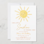 Invitation Petit soleil minimaliste 1er anniversaire (Devant)