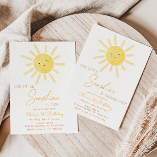 Invitation Petit soleil minimaliste 1er anniversaire