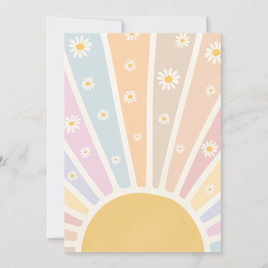 Invitation Petit Soleil Rétro Un Dans Le Soleil Anniversaire (Dos)