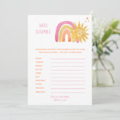 Invitation Petit Soleil |Rubrique de mots de Baby shower arc- (Debout devant)