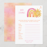 Petit Soleil |Rubrique de mots de Baby shower arc-