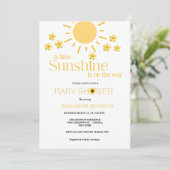 Invitation Petit soleil sur le chemin baby shower (Debout devant)