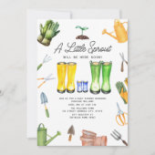 Invitation Petit Sprout Blue Pluie Boots Jardinage (Devant)