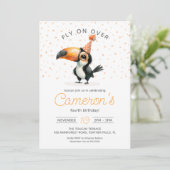 Invitation Petit toucan mignon, survolez, anniversaire de enf (Debout devant)