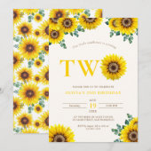 Invitation Petit Tournesol 2e Anniversaire (Devant / Derrière)