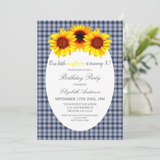 Invitation Petit Tournesol Anniversaire (Debout devant)