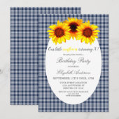 Invitation Petit Tournesol Anniversaire (Devant / Derrière)