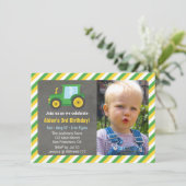 Invitation Petit Tracteur Garçons Photo de fête d'anniversair (Debout devant)