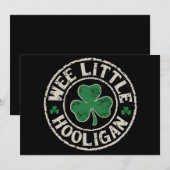 Invitation Petit Trèfle de voyou de la Saint-Patrick (Devant / Derrière)
