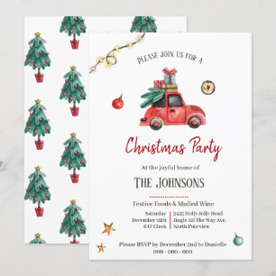 Invitation Petit vieux rouge Noël festif