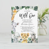 Invitation Petit Wild One Safari Jungle Animaux Baby shower (Debout devant)