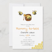 Invitation Petite abeille à miel mignonne avec Baby shower de (Devant)