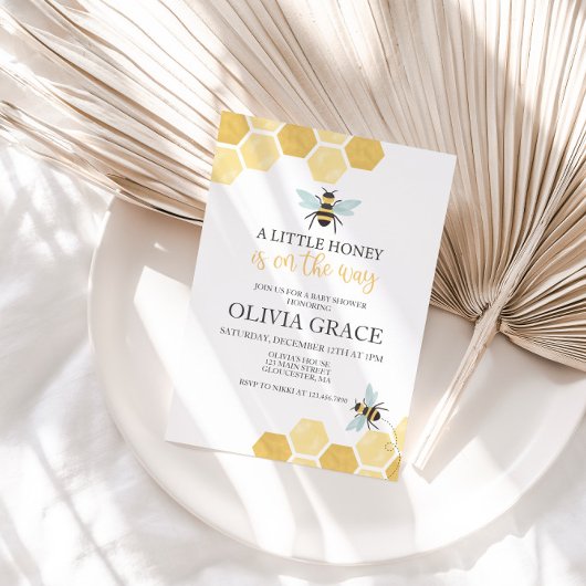 Invitation Petite abeille de miel Baby shower bourdon