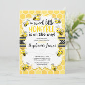 Invitation Petite abeille sur le chemin | Baby shower (Debout devant)