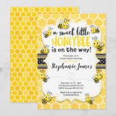 Invitation Petite abeille sur le chemin | Baby shower (Devant / Derrière)