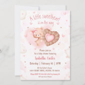 Invitation Petite adorable Valentines rose Baby shower fille (Devant)