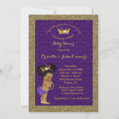 Invitation Petite Afro Princess Baby shower Invitation, viole (Devant)