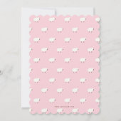Invitation Petite agneau rose bébé fille douche (Dos)