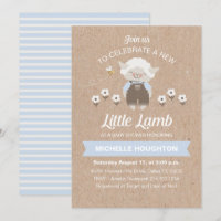 Petite agneau rustique bébé garçon douche Invitati
