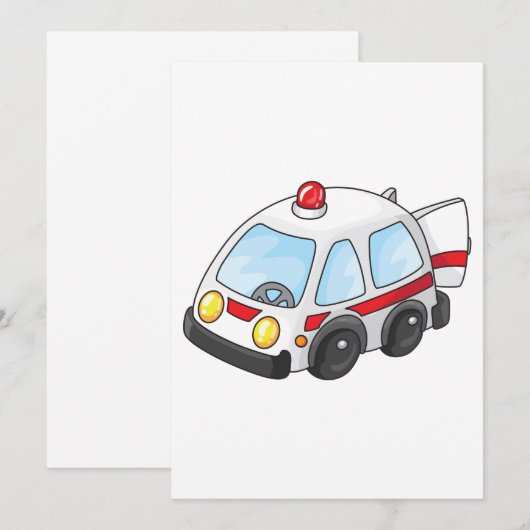 Invitation Petite Ambulance (Devant / Derrière)