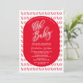 Invitation Petite Amour Sur Le Chemin Baby shower Valentine (Debout devant)