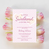 Invitation Petite amoureuse rose Baby shower Coeurs de fille