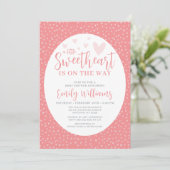 Invitation Petite amoureuse rose Valentine Baby shower fille (Debout devant)