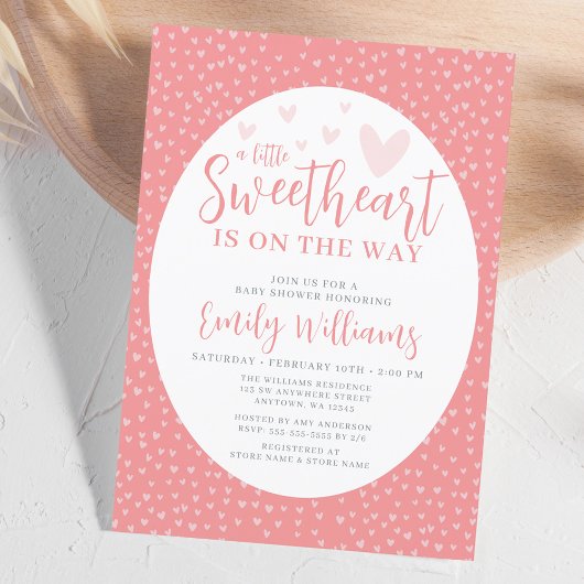 Invitation Petite amoureuse rose Valentine Baby shower fille