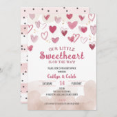 Invitation Petite amoureuse sur le chemin, Baby shower, Cupid (Devant / Derrière)