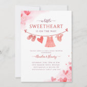 Invitation Petite amoureuse Valentines Baby shower fille (Devant)