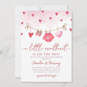 Invitation Petite amoureuse Valentines Baby shower fille (Devant)