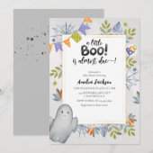 Invitation Petite aquarelle botte éffrayant Baby shower fantô (Devant / Derrière)