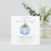 Invitation Petite aquarelle Citrouille Baby shower garçon (Debout devant)