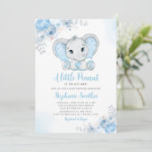 Invitation Petite arachide aquarelle garçon éléphant Baby sho (Debout devant)