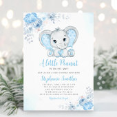 Invitation Petite arachide aquarelle garçon éléphant Baby sho