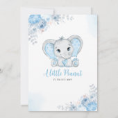 Invitation Petite arachide aquarelle garçon éléphant Baby sho (Dos)